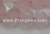 CNG5367 15.5 inches 12*16mm - 15*20mm faceted nuggets rose quartz beads