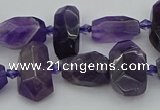 CNG5370 15.5 inches 10*15mm - 15*25mm faceted nuggets amethyst beads