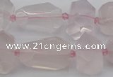 CNG5371 15.5 inches 12*16mm - 18*25mm faceted nuggets rose quartz beads