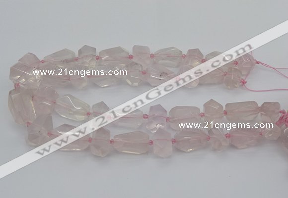 CNG5371 15.5 inches 12*16mm - 18*25mm faceted nuggets rose quartz beads