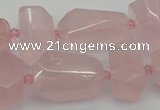 CNG5372 15.5 inches 12*16mm - 18*25mm faceted nuggets rose quartz beads