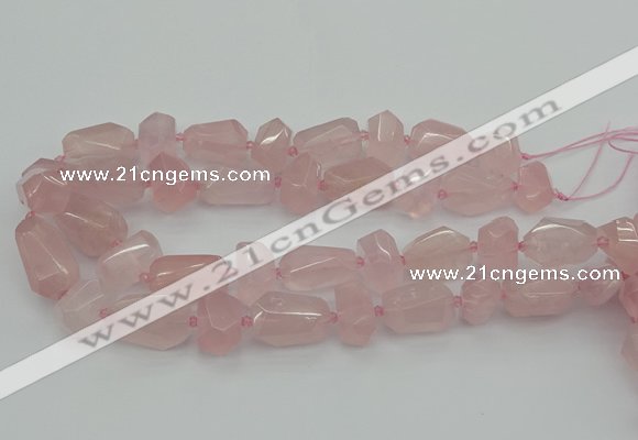 CNG5372 15.5 inches 12*16mm - 18*25mm faceted nuggets rose quartz beads