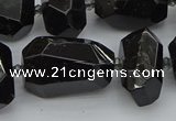 CNG5373 12*16mm - 18*25mm faceted nuggets black tourmaline beads