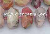 CNG5382 15.5 inches 10*14mm - 15*25mm faceted nuggets pink opal beads