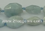 CNG5392 15.5 inches 10*14mm - 15*25mm faceted nuggets aquamarine beads