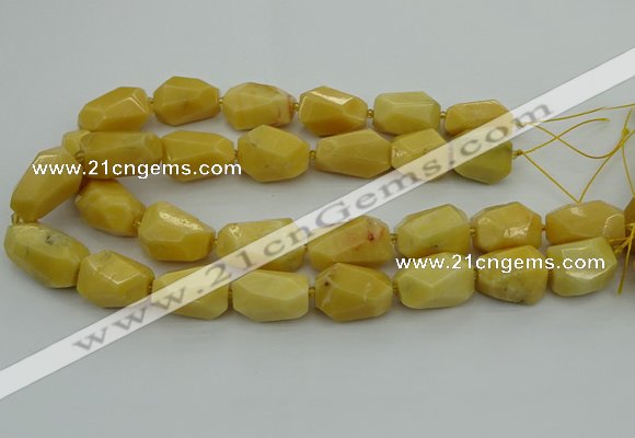 CNG5394 15.5 inches 12*16mm - 15*25mm faceted nuggets yellow jade beads