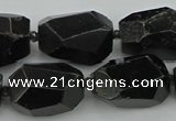 CNG5395 12*16mm - 15*25mm faceted nuggets black tourmaline beads