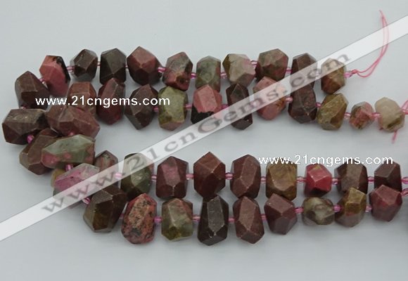 CNG5400 15.5 inches 12*16mm - 15*20mm faceted nuggets rhodochrosite beads