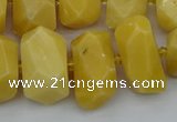 CNG5402 15.5 inches 12*16mm - 15*20mm faceted nuggets yellow jade beads