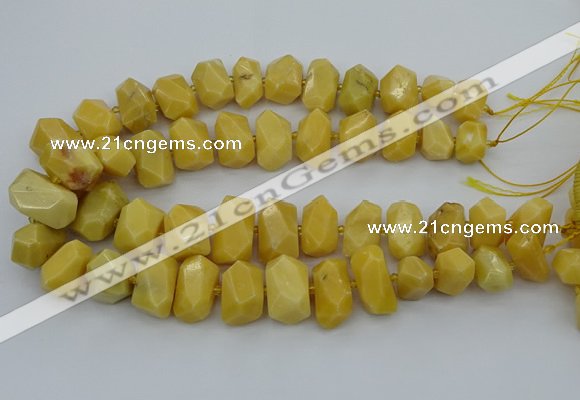 CNG5402 15.5 inches 12*16mm - 15*20mm faceted nuggets yellow jade beads