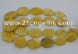 CNG5405 15.5 inches 20*30mm - 35*45mm faceted freeform yellow jade beads