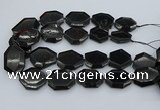 CNG5407 20*30mm - 35*45mm faceted freeform black tourmaline beads