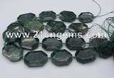 CNG5419 20*30mm - 35*45mm faceted freeform green apatite beads