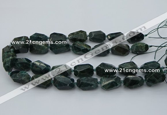 CNG5424 12*16mm - 15*25mm faceted nuggets green apatite beads