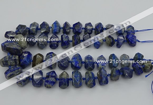 CNG5425 12*16mm - 15*20mm faceted nuggets lapis lazuli beads