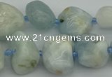 CNG5427 8*12mm - 16*20mm nuggets aquamarine beads wholesale