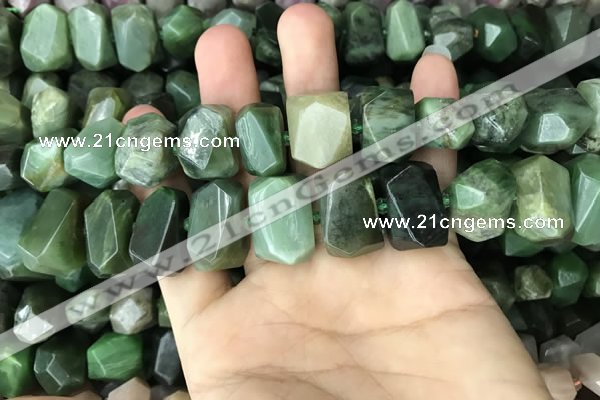 CNG5440 12*16mm - 15*20mm faceted nuggets Canadian jade beads