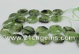 CNG5450 20*30mm - 35*45mm faceted freeform green rutilated quartz beads