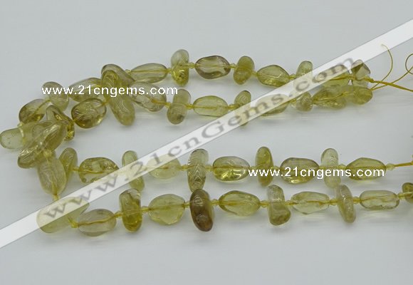 CNG5453 15.5 inches 10*14mm - 12*22mm nuggets lemon quartz beads