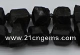 CNG5458 15.5 inches 8*12mm - 12*16mm nuggets black tourmaline beads