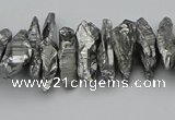 CNG5461 15.5 inches 6*10mm - 8*20mm nuggets plated quartz beads