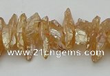 CNG5464 15.5 inches 6*10mm - 8*20mm nuggets plated quartz beads