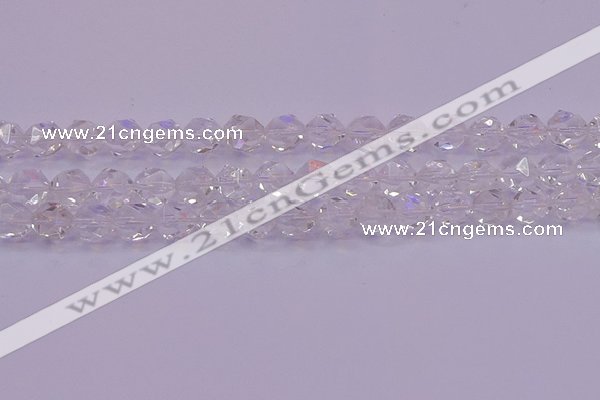 CNG5472 15.5 inches 8mm faceted nuggets white crystal beads