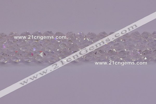 CNG5473 15.5 inches 10mm faceted nuggets white crystal beads