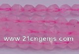 CNG5481 15.5 inches 6mm faceted nuggets rose quartz beads