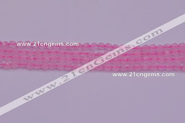 CNG5481 15.5 inches 6mm faceted nuggets rose quartz beads