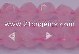 CNG5483 15.5 inches 10mm faceted nuggets rose quartz beads