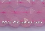 CNG5484 15.5 inches 12mm faceted nuggets rose quartz beads