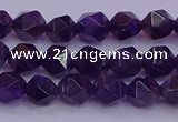 CNG5491 15.5 inches 6mm faceted nuggets amethyst gemstone beads