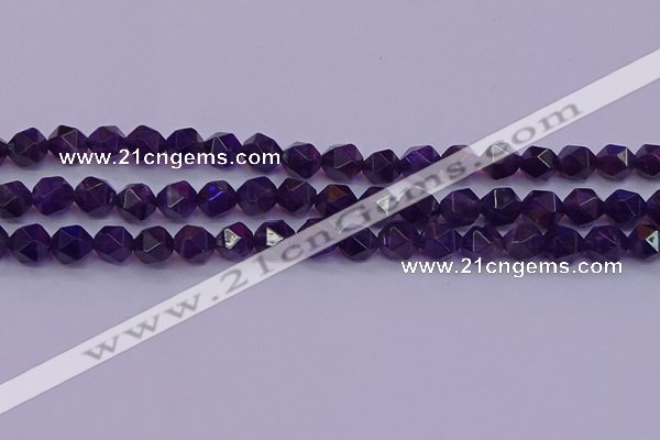 CNG5493 15.5 inches 10mm faceted nuggets amethyst gemstone beads