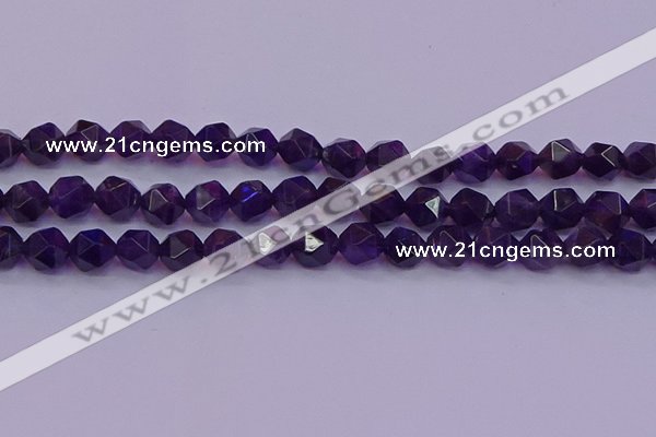 CNG5494 15.5 inches 12mm faceted nuggets amethyst gemstone beads