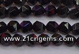 CNG5501 15.5 inches 6mm faceted nuggets black agate beads