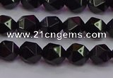 CNG5502 15.5 inches 8mm faceted nuggets black agate beads