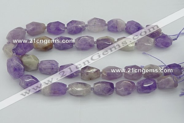 CNG5510 12*16mm - 15*25mm faceted nuggets lavender amethyst beads