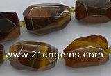 CNG5512 12*16mm - 15*25mm faceted nuggets yellow tiger eye beads