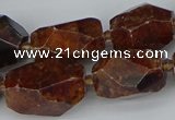 CNG5518 12*16mm - 15*25mm faceted nuggets orange garnet beads