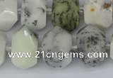 CNG5520 12*16mm - 15*20mm faceted nuggets white opal gemstone beads