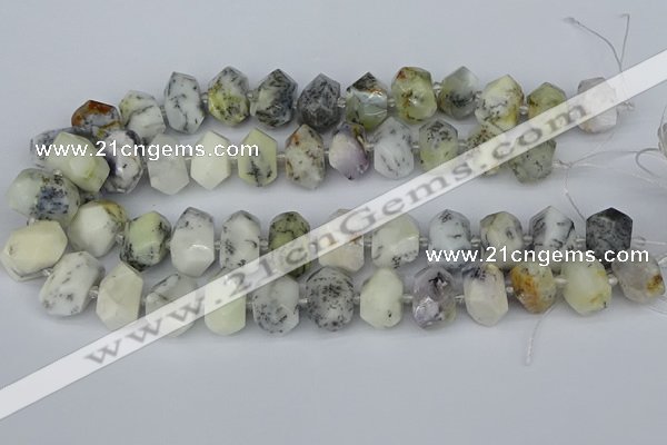 CNG5520 12*16mm - 15*20mm faceted nuggets white opal gemstone beads