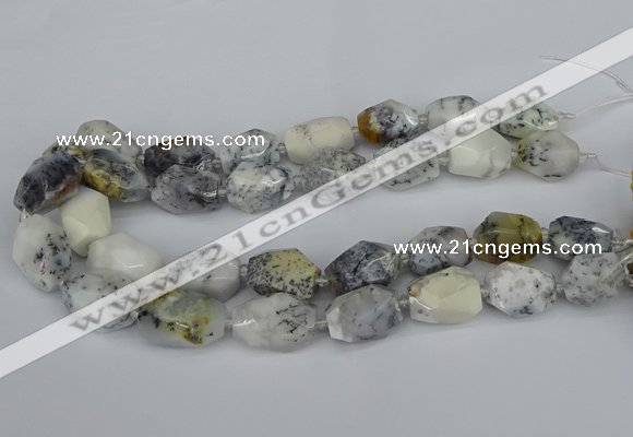 CNG5521 12*16mm - 15*25mm faceted nuggets white opal gemstone beads