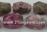 CNG5523 12*16mm - 15*25mm faceted nuggets pink tourmaline beads