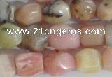 CNG556 15.5 inches 8*10mm nuggets pink opal gemstone beads