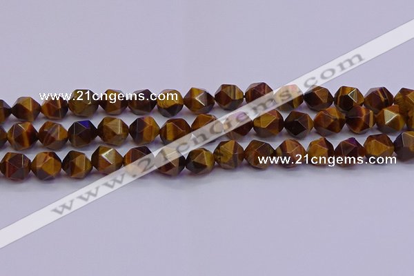 CNG5578 15.5 inches 10mm faceted nuggets yellow tiger eye beads