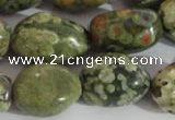 CNG558 15.5 inches 13*18mm nuggets rhyolite gemstone beads