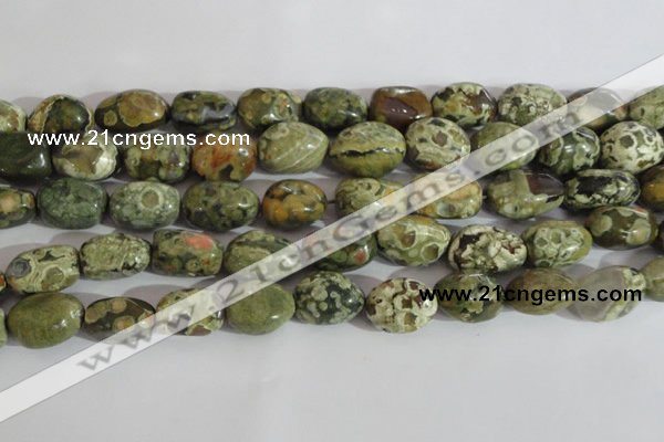 CNG558 15.5 inches 13*18mm nuggets rhyolite gemstone beads