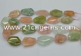 CNG5591 15.5 inches 22*28mm - 25*35mm faceted freeform morganite beads