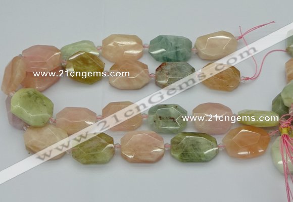 CNG5593 15.5 inches 20*25mm - 25*30mm faceted freeform morganite beads